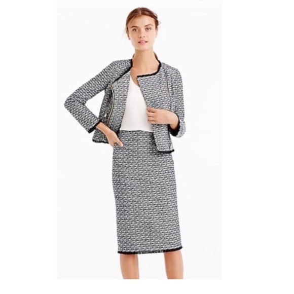 J Crew Tweed Skirt Suit Set 30 Retail 